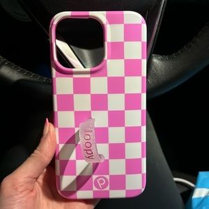 Pink Checkered Loopy (Righty) for 14 Pro Max